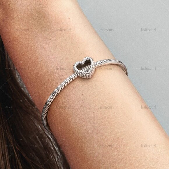 Pandora Beaded Open Heart Charm|Pendant - Picture 2 of 2